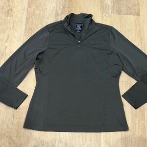 ARIAT SIZE L~FIT FOR A RIDER SPORTS TEK WICK STRETCH SHIRT TOP 1/4-ZIP PULLOVER